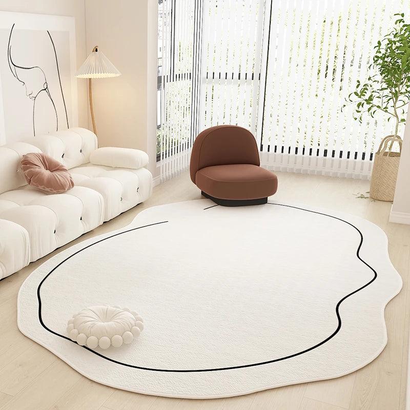 Irregular Ins Style Plush Carpets Home Bedroom Decor Bedside Carpet Minimalist Cloakroom Lounge Rug Modern Home Living Room Rugs