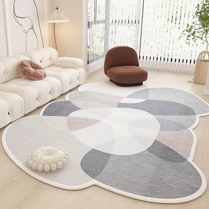 Irregular Ins Style Plush Carpets Home Bedroom Decor Bedside Carpet Minimalist Cloakroom Lounge Rug Modern Home Living Room Rugs