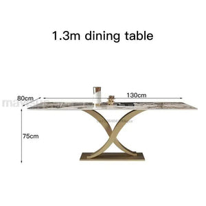 Italian Light Luxury Bright Slate Designer Dining Table Modern Minimalist High-end Creative Rectangular Marble Stone Table