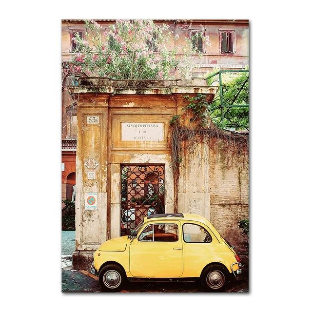 Italian Town Lemon Orange Harvest Poster and Prints Home Garden Plants Canvas Painting Car Bike Interior Decor Picture Wall Art