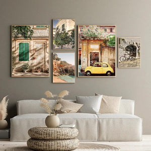 Italian Town Lemon Orange Harvest Poster and Prints Home Garden Plants Canvas Painting Car Bike Interior Decor Picture Wall Art