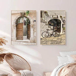 Italian Town Lemon Orange Harvest Poster and Prints Home Garden Plants Canvas Painting Car Bike Interior Decor Picture Wall Art