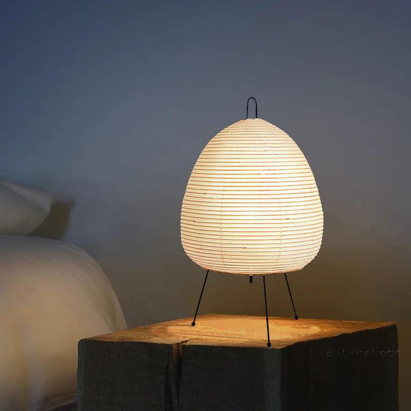 Japanese Design Akari Wabi-sabi Yong Table Lamp Printed Rice Paper Lamp Bedroom Desktop Decoration Table Lamp Drop Shipping