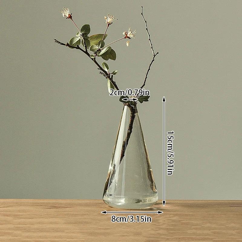 Japanese Zen Vase Transparent Glass Countertop Vase Home Decoration Flower Arrangement Hydroponic Home Decora Grace Small Vase