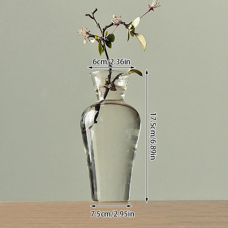 Japanese Zen Vase Transparent Glass Countertop Vase Home Decoration Flower Arrangement Hydroponic Home Decora Grace Small Vase