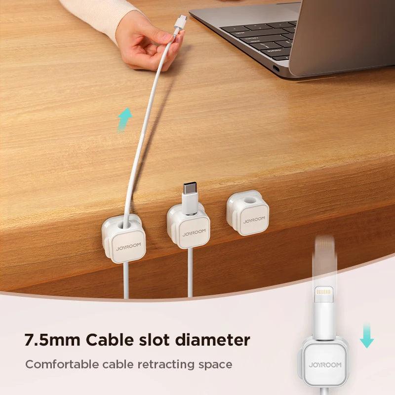 Joyroom 6 Pcs Magnetic Cable Clip Cord Holder Adhesive Wire Holder Keeper Organizer for Home Office Under Desk Cable Management