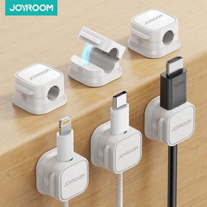 Joyroom 6 Pcs Magnetic Cable Clip Cord Holder Adhesive Wire Holder Keeper Organizer for Home Office Under Desk Cable Management