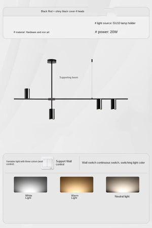 Kitchen Hanging Ceiling Lamps Simple Modern Style Long Chandelier LED Living Room Pendant Light Fixture Dining Bar Counter Lamp