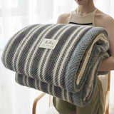 Knit Blanket Throw Soft Chenille Yarn Knitted Blanket Machine Washable Crochet Handmade Knit Throw Blanket for Couch Bed