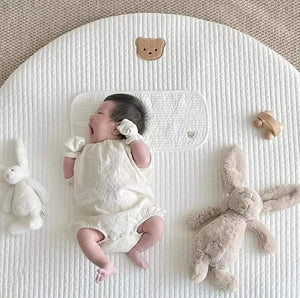 Korean New Baby Circular Crawling Mat Removable and Washable Floor Mat Rabbit Flower Embroidered Rug Kids Room Decoration Carpet