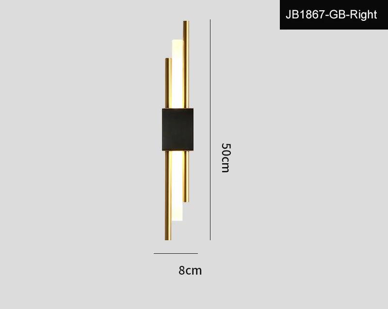 LED Bedroom Wall Lamp Wall Sconces Copper Line Pipe Acrylic Lampshade Indoor Lighting for Living Room Corridor Light Fixture