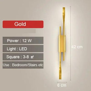 LED Bedroom Wall Lamp Wall Sconces Copper Line Pipe Acrylic Lampshade Indoor Lighting for Living Room Corridor Light Fixture