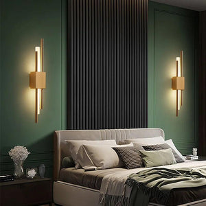 LED Bedroom Wall Lamp Wall Sconces Copper Line Pipe Acrylic Lampshade Indoor Lighting for Living Room Corridor Light Fixture