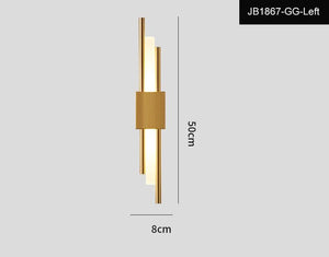 LED Bedroom Wall Lamp Wall Sconces Copper Line Pipe Acrylic Lampshade Indoor Lighting for Living Room Corridor Light Fixture