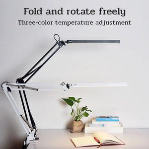 LED Desk Lamp Eye-Caring Adjustable Swing Arm Table Light with Clamp reading lights night light for Study Reading Work Task/Offi