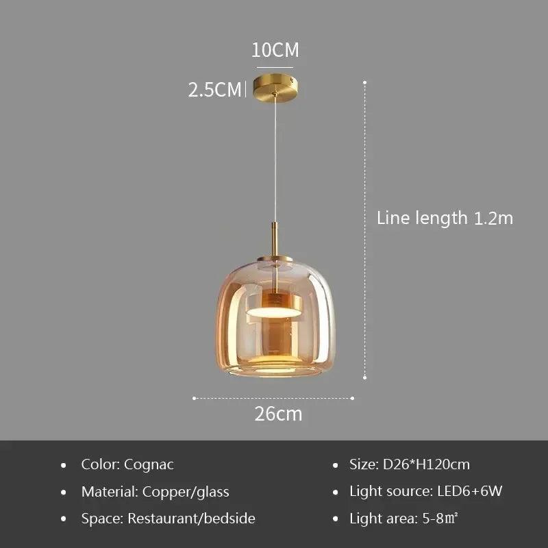 LED Glass Pendant Light Luxury Hanging Lamps For Ceiling Decoration Home Bedroom Restaurant Living Room Modern Indoor Luminaires