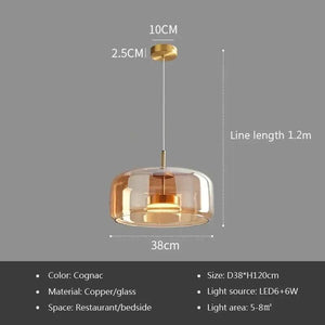 LED Glass Pendant Light Luxury Hanging Lamps For Ceiling Decoration Home Bedroom Restaurant Living Room Modern Indoor Luminaires