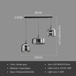 LED Glass Pendant Light Luxury Hanging Lamps For Ceiling Decoration Home Bedroom Restaurant Living Room Modern Indoor Luminaires