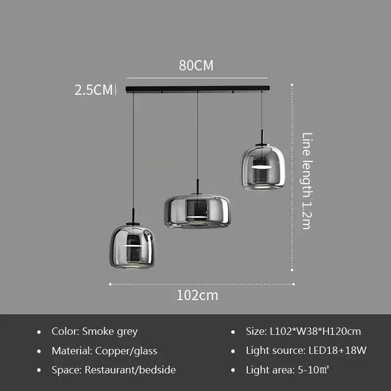 LED Glass Pendant Light Luxury Hanging Lamps For Ceiling Decoration Home Bedroom Restaurant Living Room Modern Indoor Luminaires