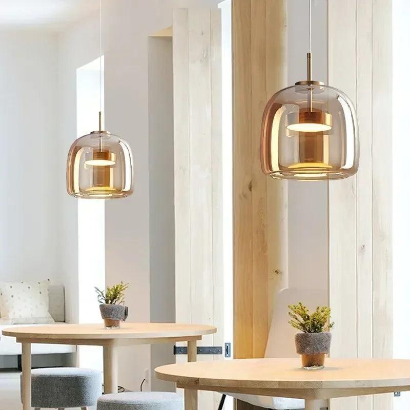 LED Glass Pendant Light Luxury Hanging Lamps For Ceiling Decoration Home Bedroom Restaurant Living Room Modern Indoor Luminaires