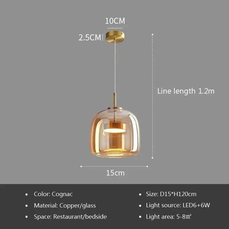 LED Glass Pendant Light Luxury Hanging Lamps For Ceiling Decoration Home Bedroom Restaurant Living Room Modern Indoor Luminaires