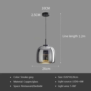 LED Glass Pendant Light Luxury Hanging Lamps For Ceiling Decoration Home Bedroom Restaurant Living Room Modern Indoor Luminaires