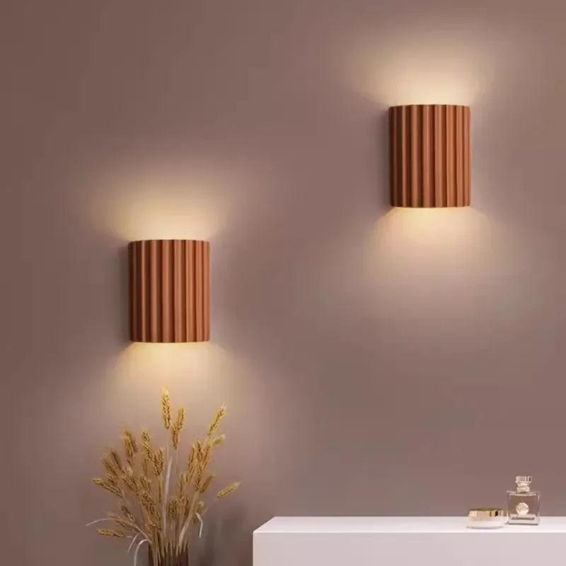 LED Nordic Resin Wall Lamp Bedroom Bedside Wall Lights Creative Staircase Porch Aisle Living Room Home Decor Background Lightin