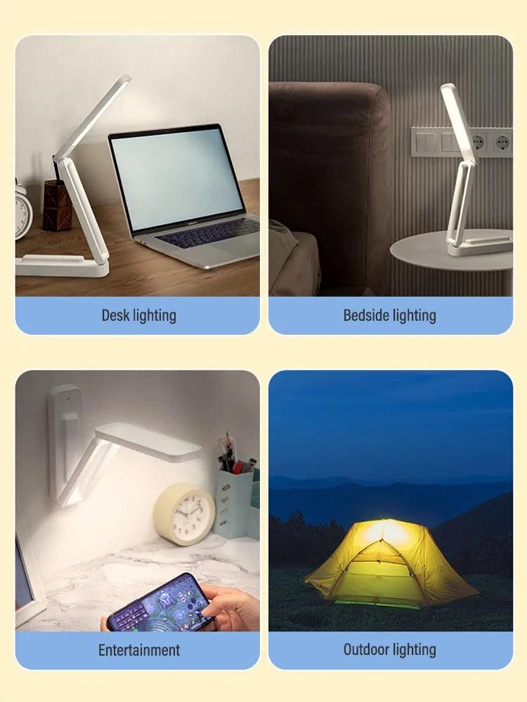 LED Reading Desk Lamp Foldable Touch with Remote Control Dimmable Wall Lamp USB Charging Office Study Bedside Night Light