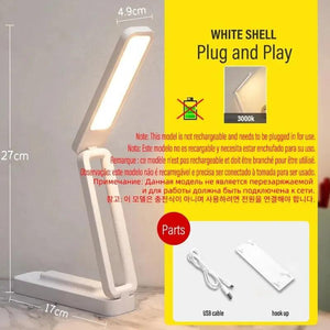 LED Reading Desk Lamp Foldable Touch with Remote Control Dimmable Wall Lamp USB Charging Office Study Bedside Night Light