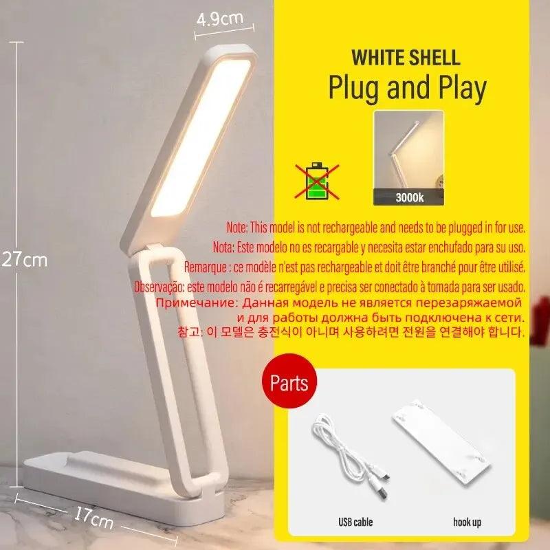 LED Reading Desk Lamp Foldable Touch with Remote Control Dimmable Wall Lamp USB Charging Office Study Bedside Night Light