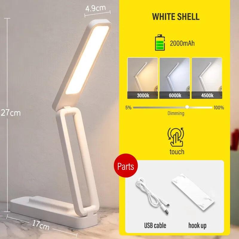 LED Reading Desk Lamp Foldable Touch with Remote Control Dimmable Wall Lamp USB Charging Office Study Bedside Night Light