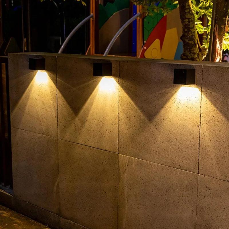 LED Solar Light Outdoor Garden Square Wall Lamp Outdoor Courtyard Garden Fence Lighting Wall Decoration Lamp