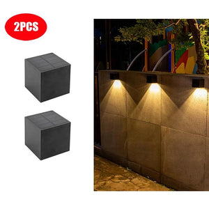 LED Solar Light Outdoor Garden Square Wall Lamp Outdoor Courtyard Garden Fence Lighting Wall Decoration Lamp