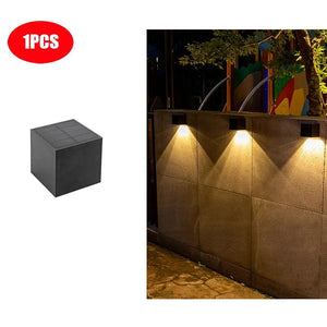 LED Solar Light Outdoor Garden Square Wall Lamp Outdoor Courtyard Garden Fence Lighting Wall Decoration Lamp