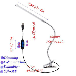 LED Table Lamp Bedside Bed 360°Folding Clamp Study Stand Adjustable Lampara USB Powered Eye Protection Desk Light For Bedroom