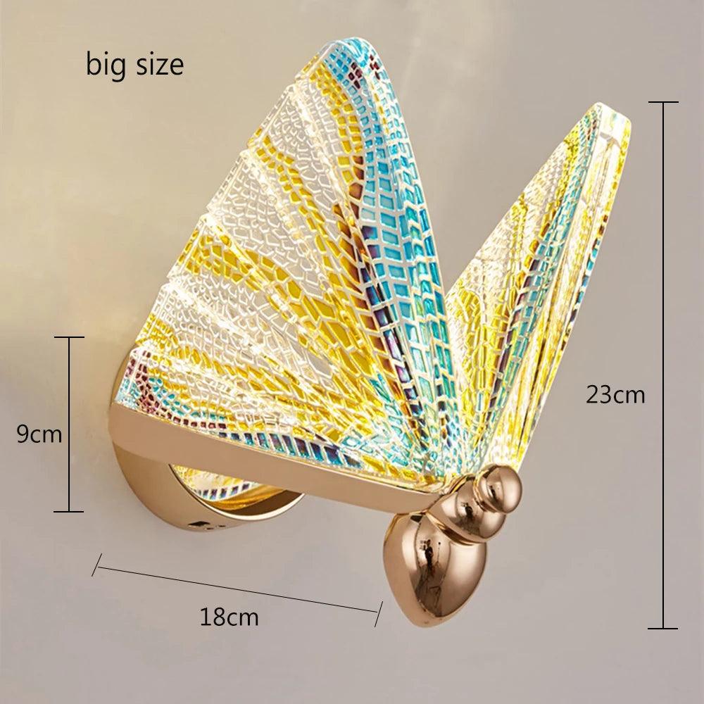 LED Wall Lamp Modern Creative Nordic Butterfly Wall Light Bedroom Living Room Bedside Staircase Corridor Aisle Lighting