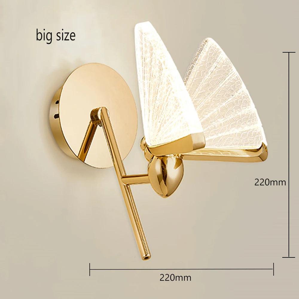 LED Wall Lamp Modern Creative Nordic Butterfly Wall Light Bedroom Living Room Bedside Staircase Corridor Aisle Lighting