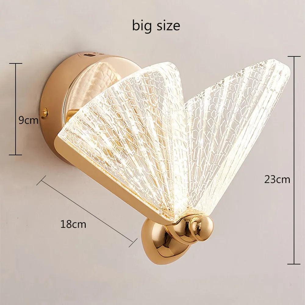 LED Wall Lamp Modern Creative Nordic Butterfly Wall Light Bedroom Living Room Bedside Staircase Corridor Aisle Lighting