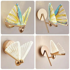 LED Wall Lamp Modern Creative Nordic Butterfly Wall Light Bedroom Living Room Bedside Staircase Corridor Aisle Lighting