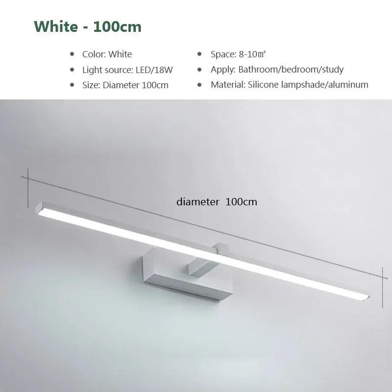 LED Wall Lamps Modern Minimalist Long Strip Black White Backdrop Lights For Bathroom Bedroom Study Decoration Lighting Fixtures