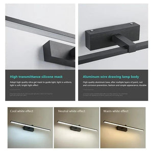 LED Wall Lamps Modern Minimalist Long Strip Black White Backdrop Lights For Bathroom Bedroom Study Decoration Lighting Fixtures