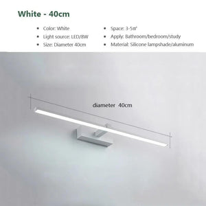 LED Wall Lamps Modern Minimalist Long Strip Black White Backdrop Lights For Bathroom Bedroom Study Decoration Lighting Fixtures