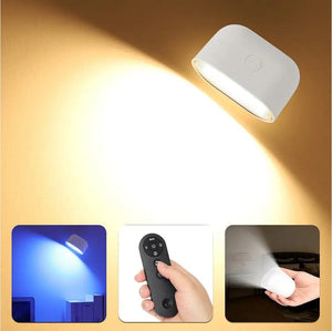 LED Wall Light Rechargeable 360° Rotatable Lamp 5 Brightness Levels RGB Night Light Touch and Remote-Control for Household Lamp