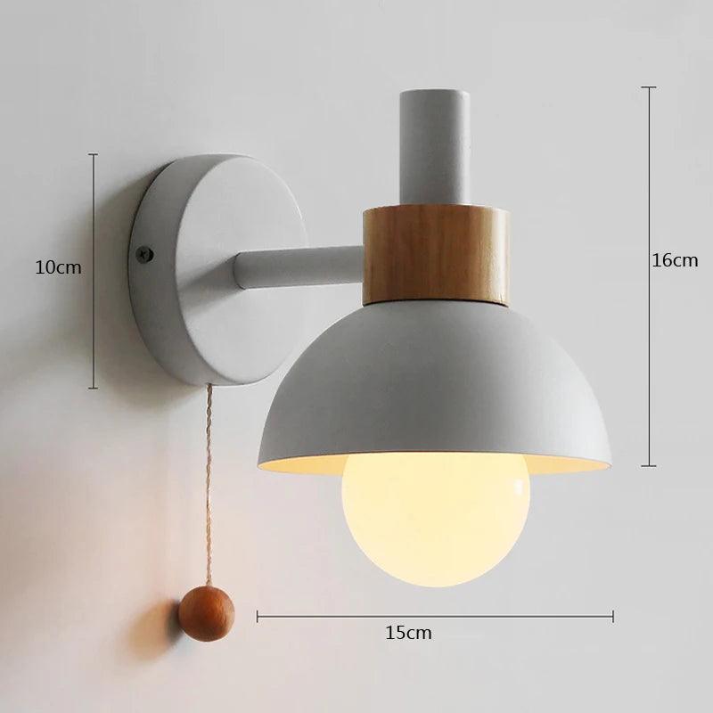 LED wall lamp with switch modern wood sconce lights indoor lighting home decor Bedside bedroom living room kitchen with bulb