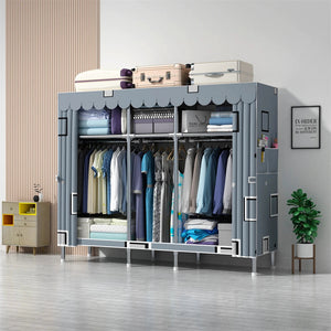 LEEGOHOME Wardrobe 85/110/130/150/170x45CMx170CM Closet Wardrobe with 23MM Steel Pipe Bedroom Foldable Cloth Wardrobe