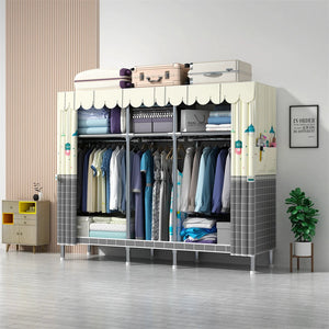 LEEGOHOME Wardrobe 85/110/130/150/170x45CMx170CM Closet Wardrobe with 23MM Steel Pipe Bedroom Foldable Cloth Wardrobe