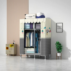 LEEGOHOME Wardrobe 85/110/130/150/170x45CMx170CM Closet Wardrobe with 23MM Steel Pipe Bedroom Foldable Cloth Wardrobe