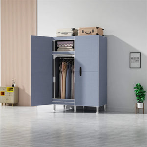 LEEGOHOME Wardrobes Closet Cloth Bedroom Furniture 85/125/166/207x45x170cm Steel Pipe Support Storage Household