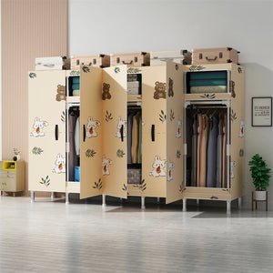 LEEGOHOME Wardrobes Closet Cloth Bedroom Furniture 85/125/166/207x45x170cm Steel Pipe Support Storage Household