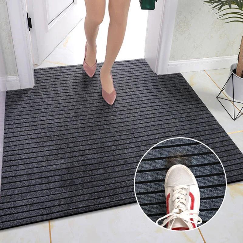 Large Thin Carpet for Mall Door Entrance Doormat Outdoor Indoor Floor Mat Non Slip Living Room Rugs Grey Kitchen Mat Can Be Cut